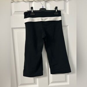 lululemon athletica Black and White Cropped Leggings